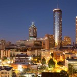 Atlanta Georgia Skyline and The Dillon Condominiums in Buckhead Atlanta