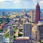 Atlanta Georgia Skyline and The Dillon Condominiums in Buckhead Atlanta