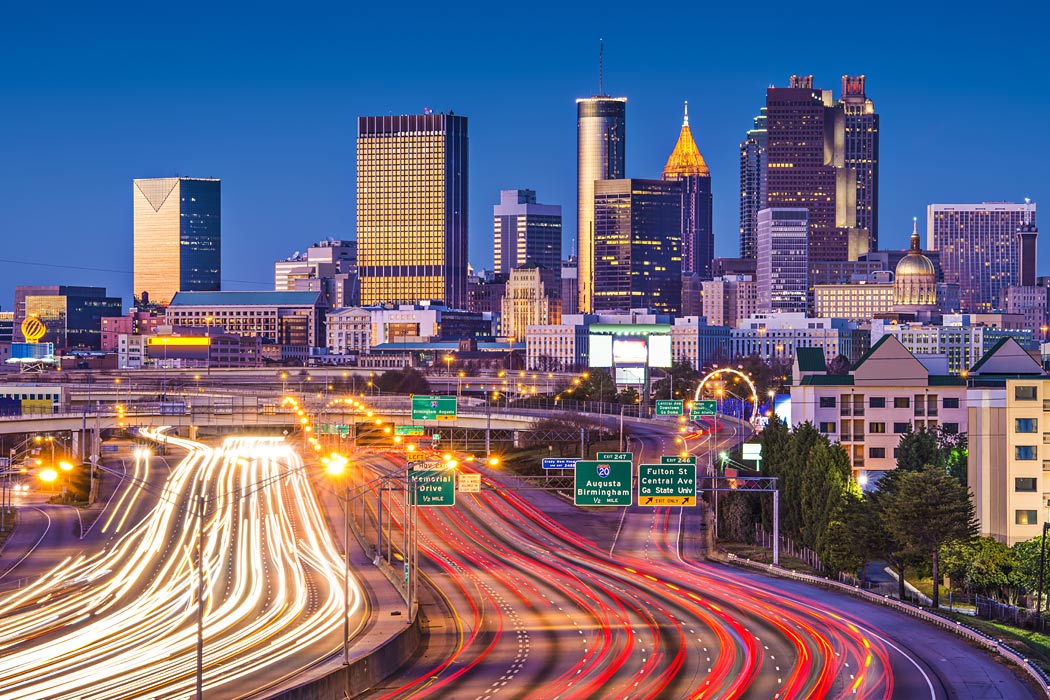 Condos for sale in Atlanta, Atlanta Georgia Skyline and The Dillon Condominiums in Buckhead Atlanta