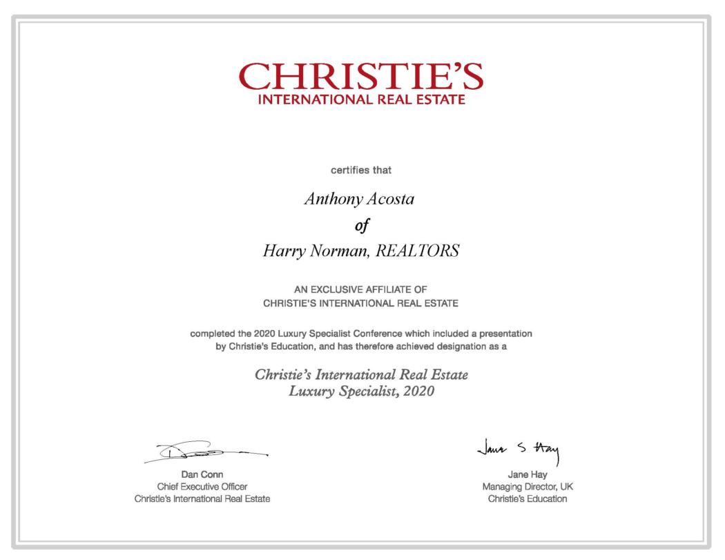 Anthony Acosta - Christie's International Real Estate